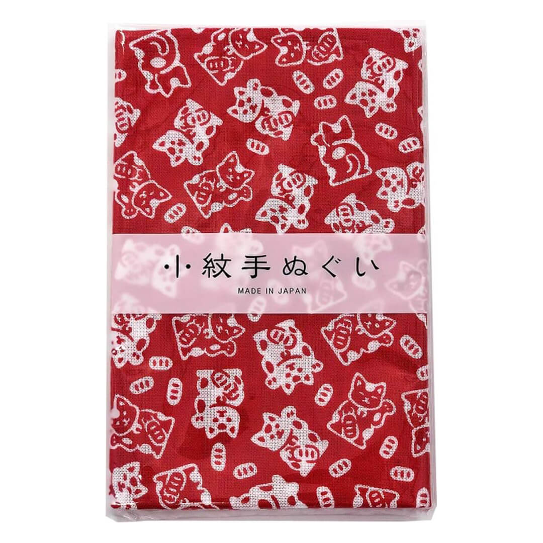 Japanese Tenugui Towel - Maneki-Neko (Beckoning Cat)